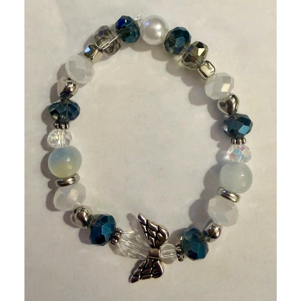 Angel Wing & Rhinestone Cross Charm Bracelets - Picture 3 of 5